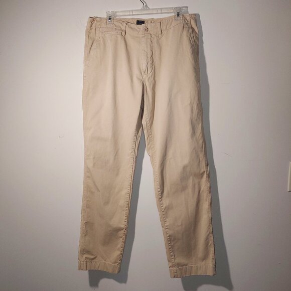 J.Crew Stanton Chino Classic Fit Cotton Twill Trouser Pants Size 34/32 Tan - Picture 1 of 8